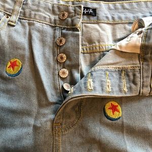 Disney Pixar High Waisted Denim Shorts